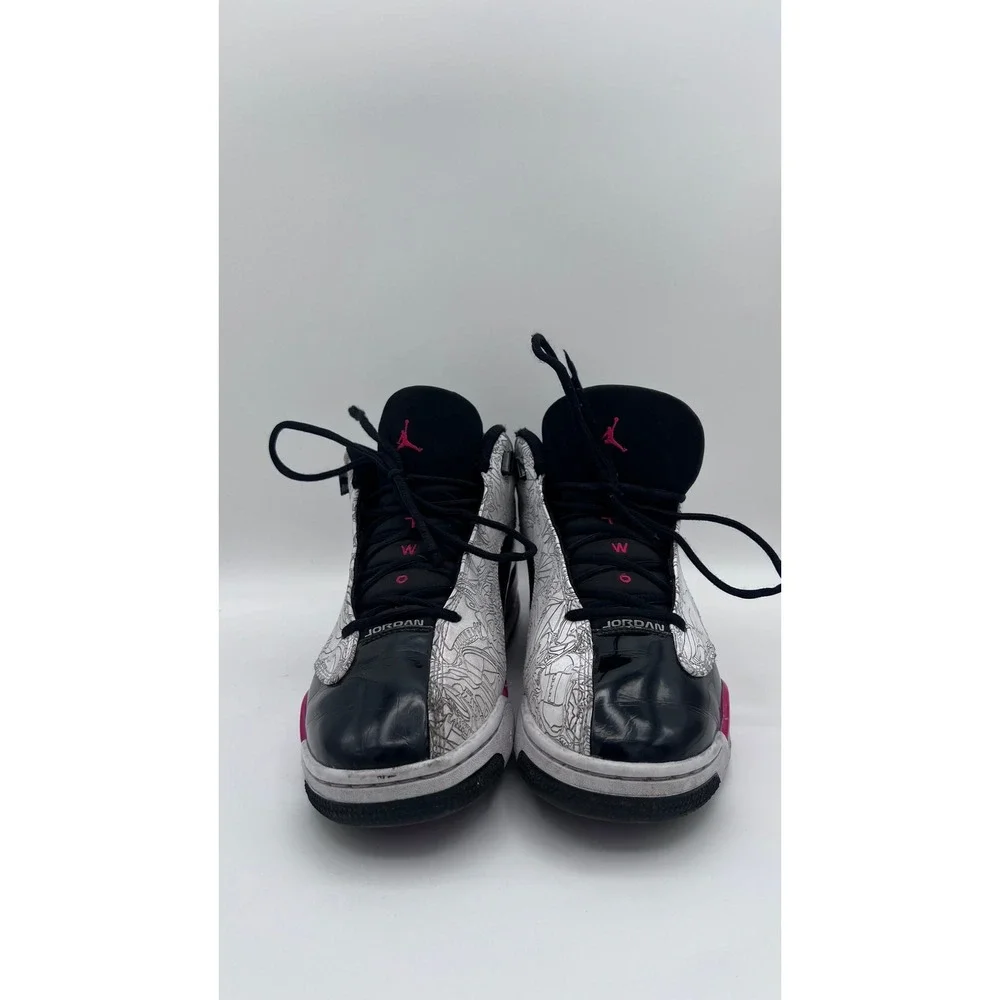 Jordan‎ Dub Zero Black Fireberry Laser Etched Sneakers 311046-162 Mens 9.5